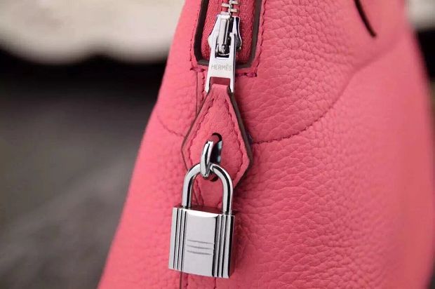Hermes original togo leather medium bolide 31 bag B031 pink
