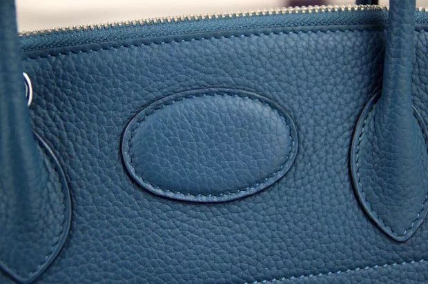 Hermes original togo leather small bolide 27 bag B027 blue