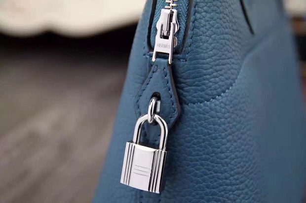 Hermes original togo leather small bolide 27 bag B027 blue