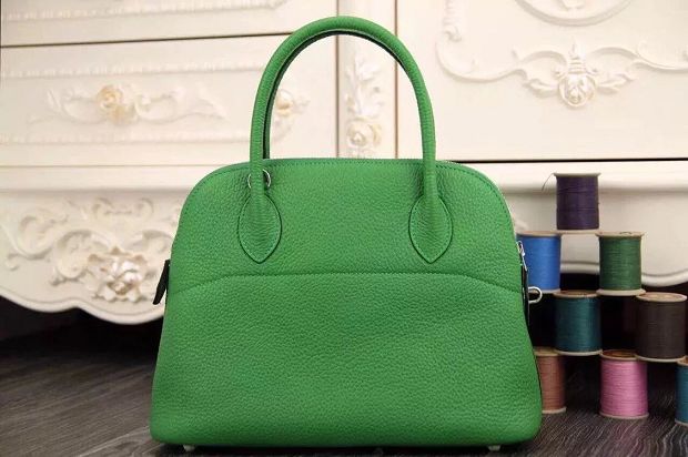 Hermes original togo leather small bolide 27 bag B027 green