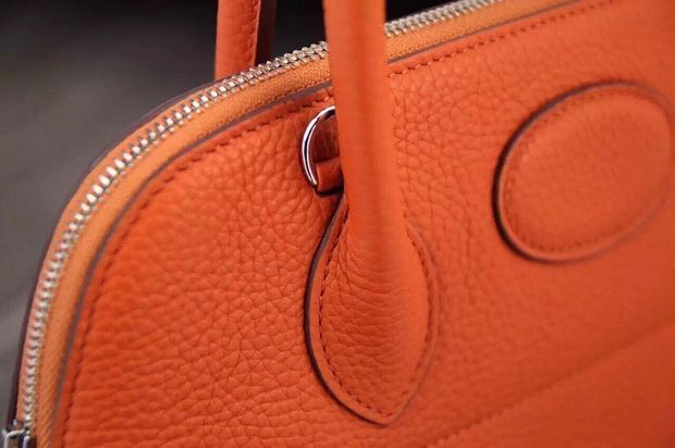 Hermes original togo leather small bolide 27 bag B027 orange
