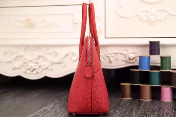 Hermes original togo leather small bolide 27 bag B027 red