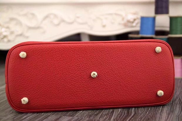 Hermes original togo leather small bolide 27 bag B027 red