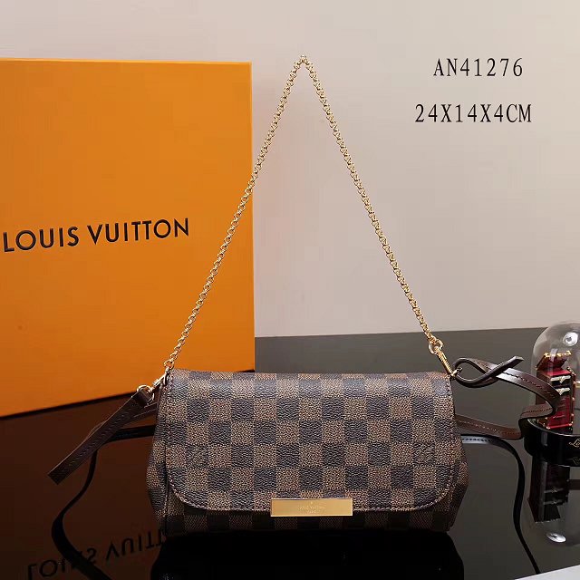 Louis vuitton original damier ebene favorite pm N41276 brown