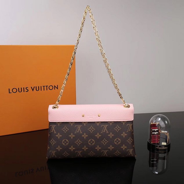 Louis vuitton original monogram canvas pallas chain bag M40543 pink