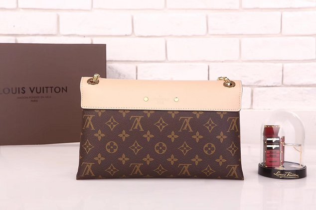 Louis vuitton original monogram canvas pallas chain bag M50069 nude