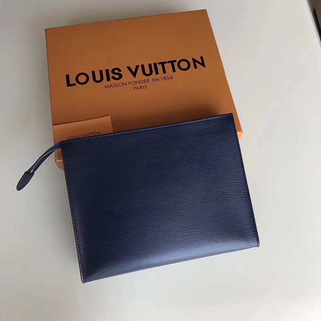 Louis Vuitton epi leather toiletry pouch 26 M41367 navy blue