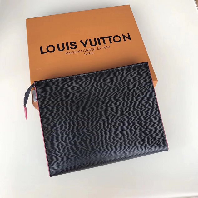 Louis Vuitton epi leather toiletry pouch 26 M67184 black&rose