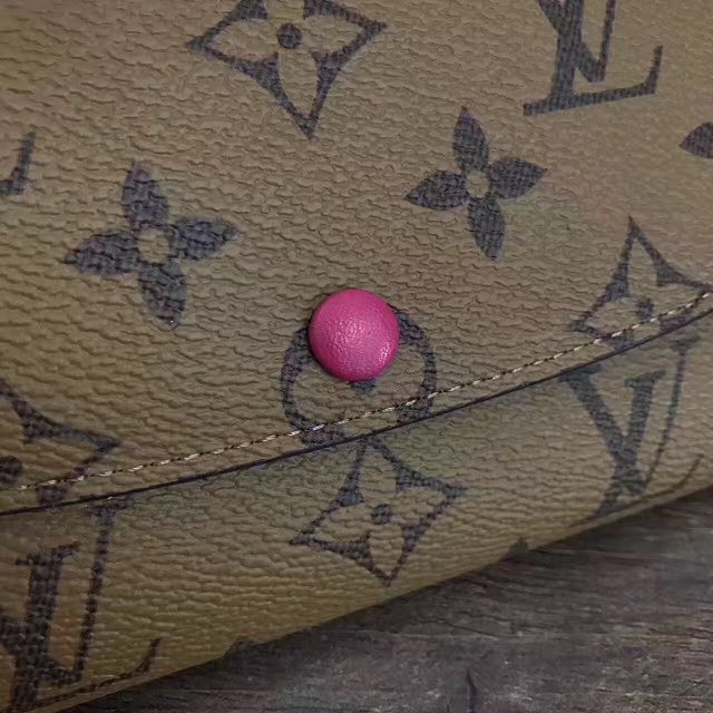 Louis Vuitton monogram reverse emilie wallet m60696 rose red