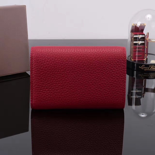 Louis vuitton calfskin capucines compact wallet M62155 wine