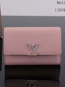 Louis vuitton calfskin capucines compact wallet M62156 pink