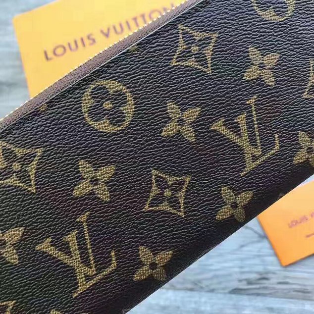 Louis vuitton monogram canvas clemence wallet m61298 red