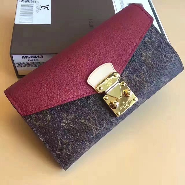 Louis vuitton monogram canvas pallas wallet M58413 bordeaux