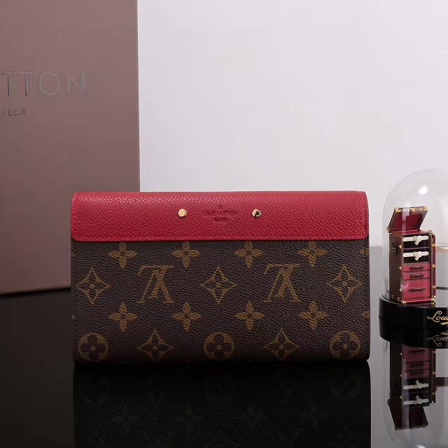 Louis vuitton monogram canvas pallas wallet M58414 red