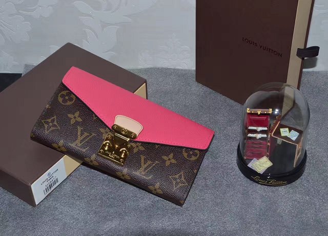 Louis vuitton monogram canvas pallas wallet M64093 rose red