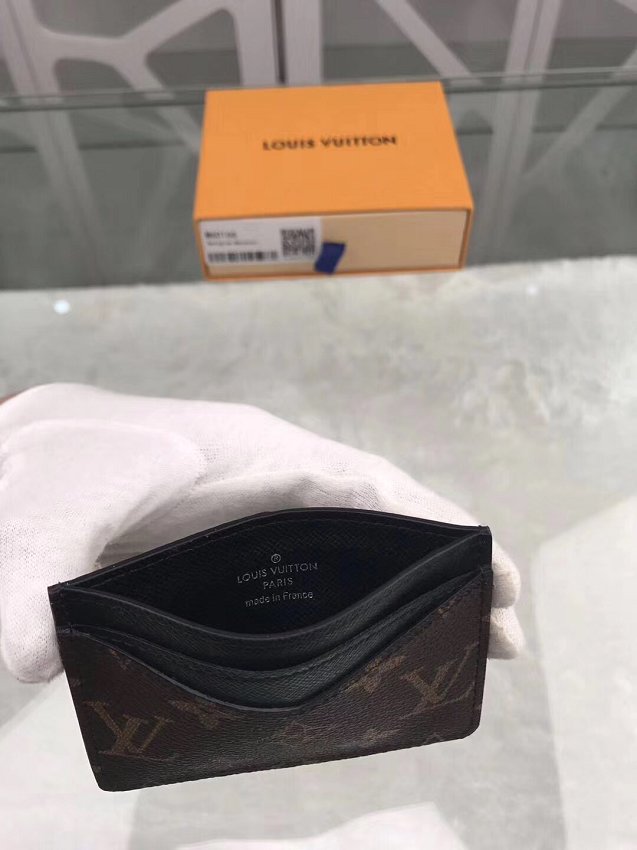 Louis vuitton monogram canvas zipped card holder M62257 black