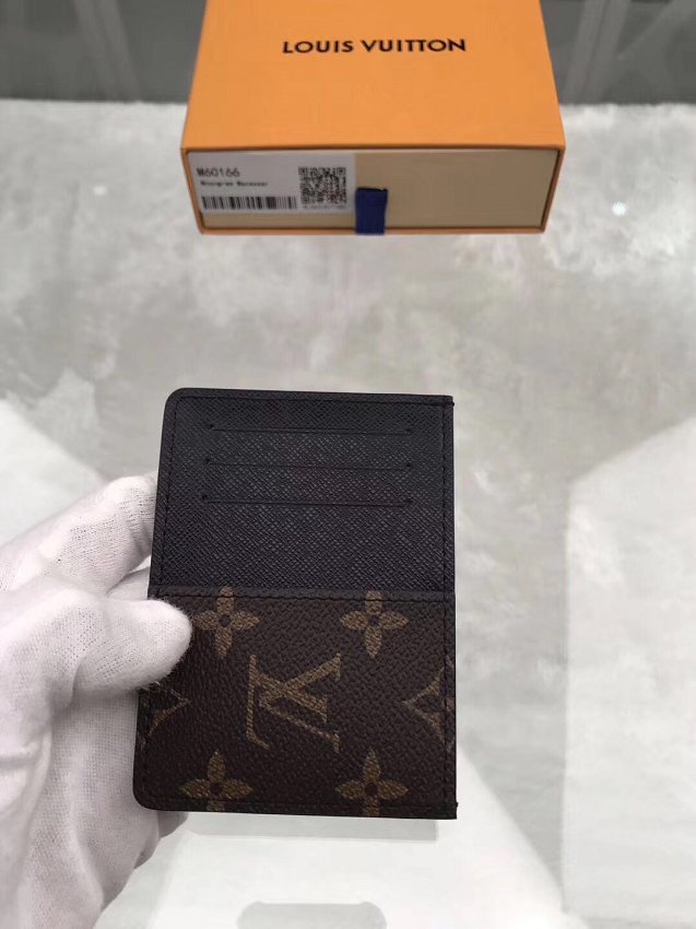 Louis vuitton monogram canvas zipped card holder M62257 black