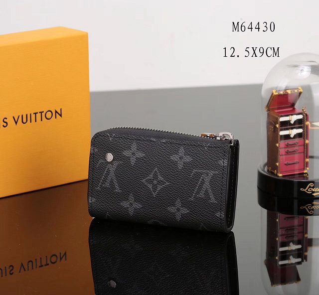 Louis vuitton monogram eclipse car key case M64430 black