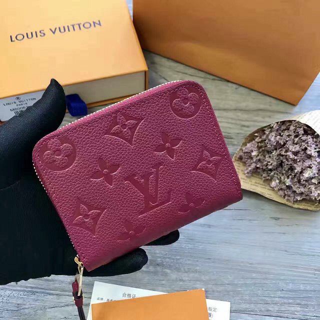 Louis vuitton monogram empreinte zippy coin purse M60574 burgundy