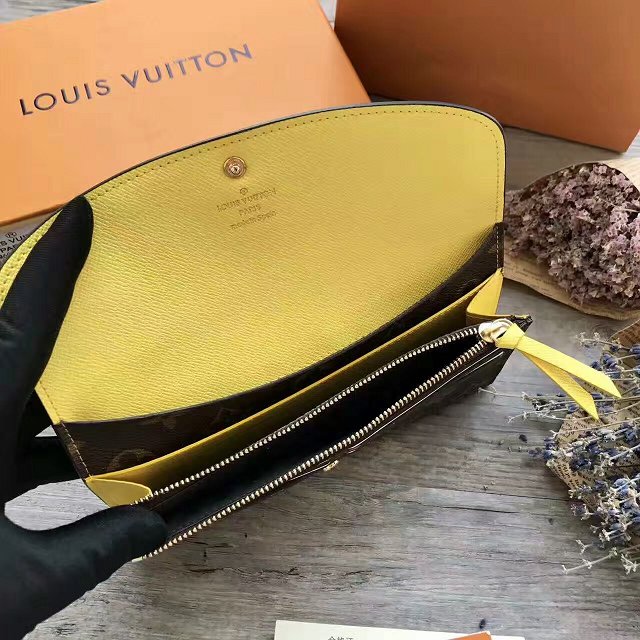 Louis Vuitton monogram canvas emilie wallet m64301 yellow