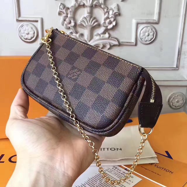 2017 louis vuitton origianl damier ebene mini pochette accessoires N58009