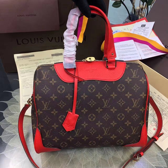 Louis vuitton original monogram canvas retiro bag M40546 red