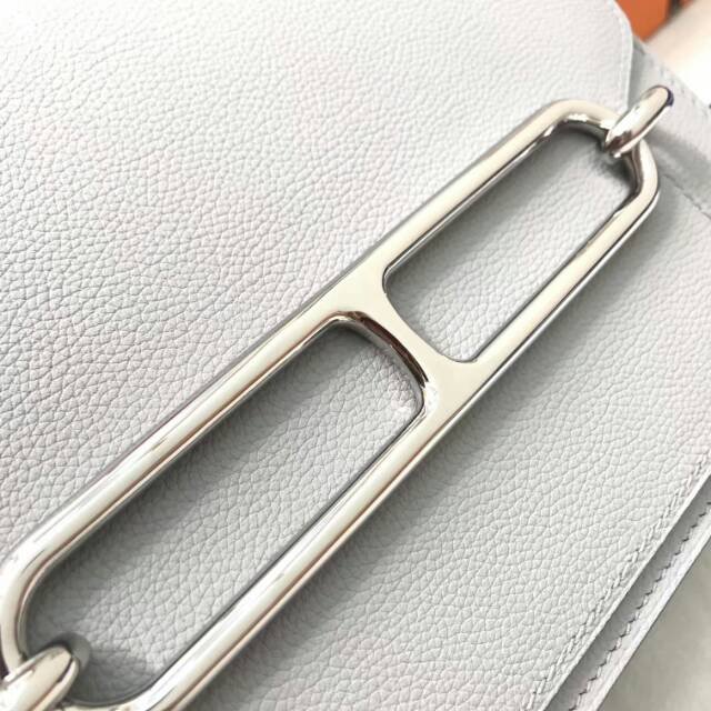 Hermes original swift leather roulis bag R018 light gray