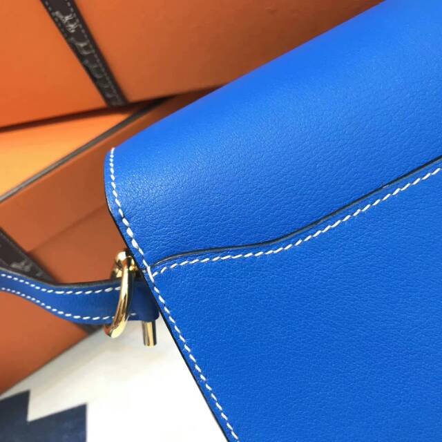 Hermes original swift leather roulis bag R018 royal blue