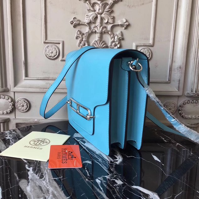 Hermes original swift leather roulis bag R018 lake blue