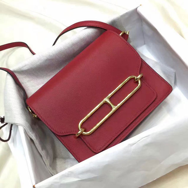 Hermes original swift leather roulis bag R018 wine