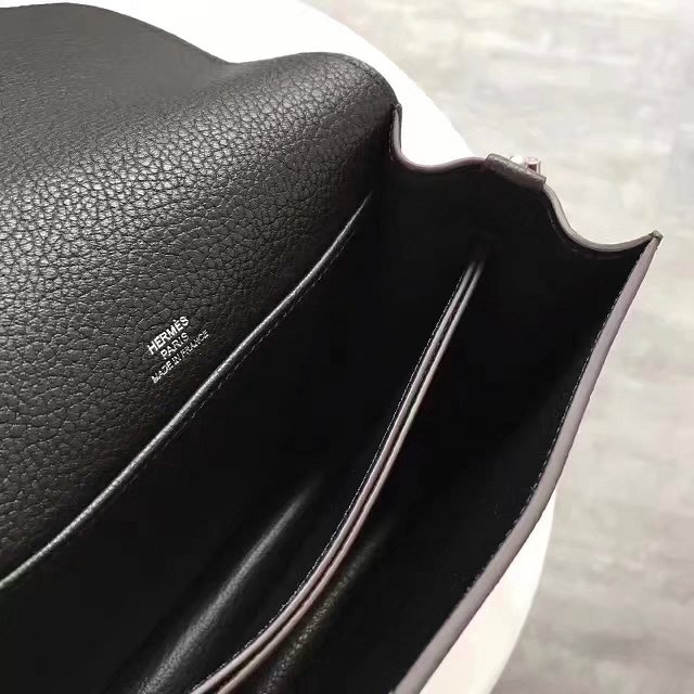 Hermes original evercolor leather roulis bag R18 black