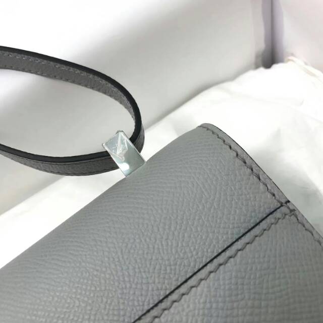 Hermes original epsom leather verrou chaine mini bag V18 ice blue