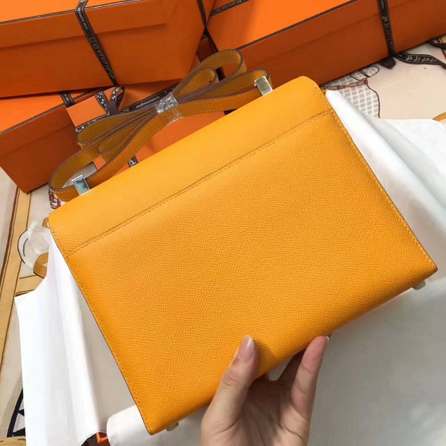 Hermes original epsom leather verrou chaine mini bag V18 yellow