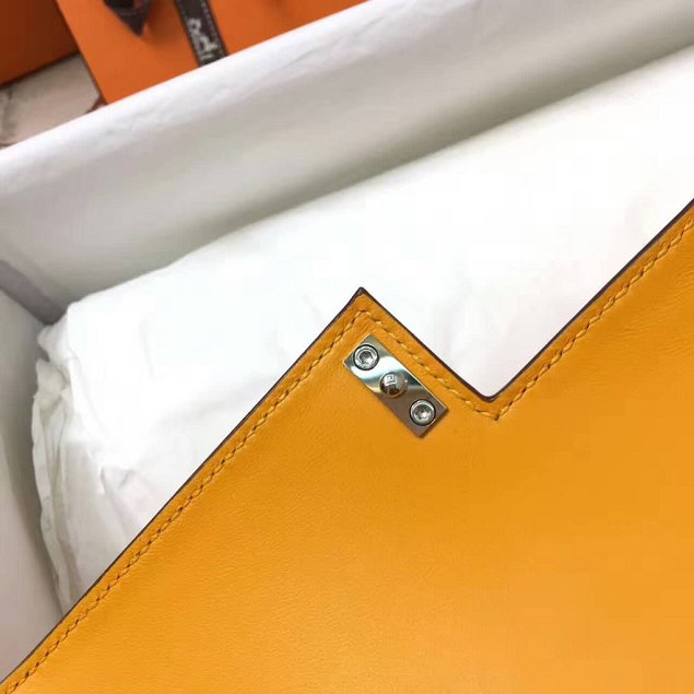 Hermes original epsom leather verrou chaine mini bag V18 yellow