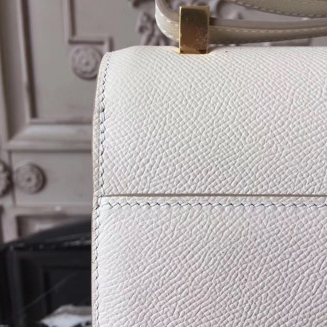 Hermes original epsom leather verrou chaine bag V23 white