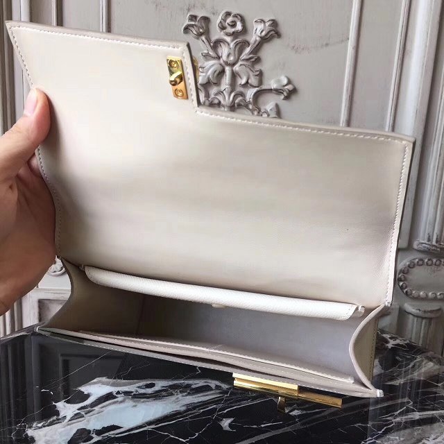 Hermes original epsom leather verrou chaine bag V23 white