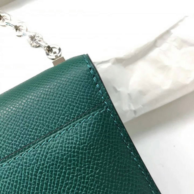 Hermes original epsom leather verrou chaine mini bag V18 olive