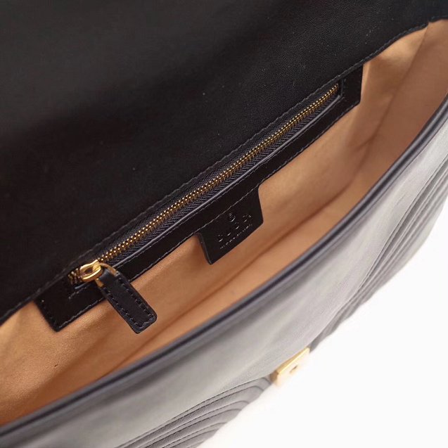 GG Marmont matelasse original leather medium shoulder bag 443496 black