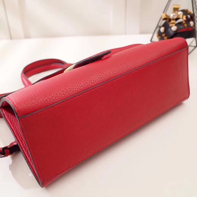 2018 GG marmont original calfskin top handle bag 421890 red