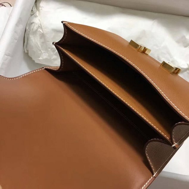 Hermes original epsom leather constance bag C23 coffee