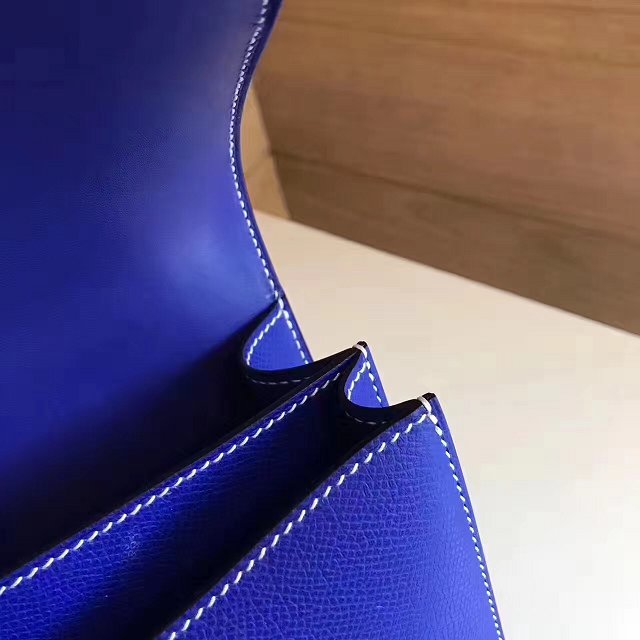 Hermes original epsom leather constance bag C23 electric blue
