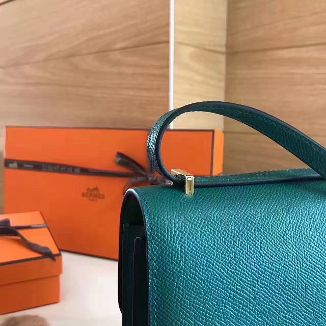 Hermes original epsom leather constance bag C23 vert fonce