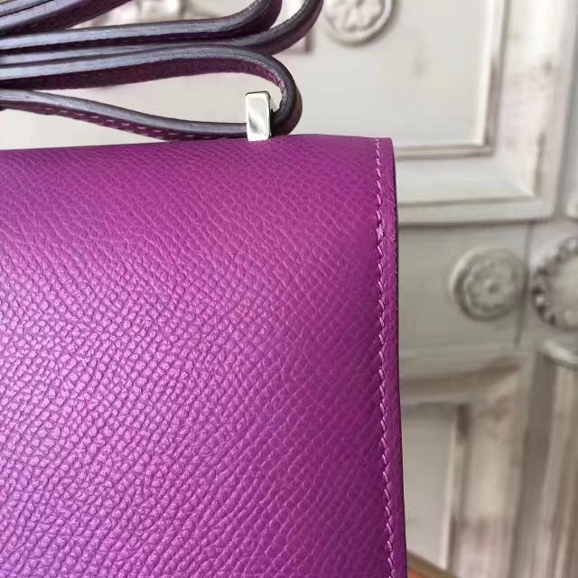 Hermes original epsom leather constance bag C23 purple