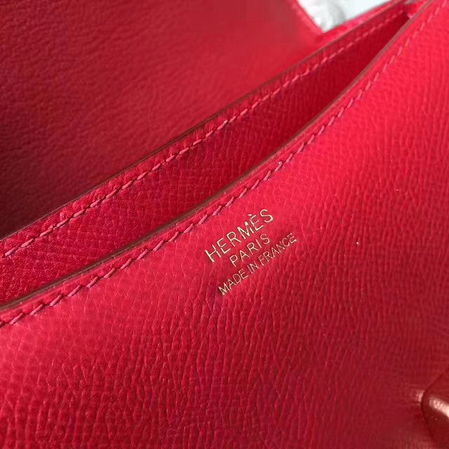 Hermes original epsom leather constance bag C23 red