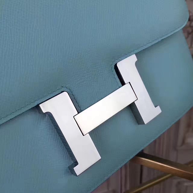 Hermes original epsom leather constance bag C23 sky blue