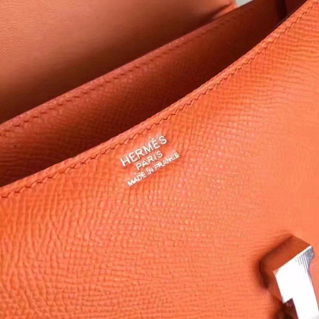 Hermes original epsom leather small constance bag C19 orange