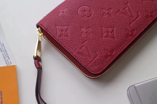 Louis vuitton monogram empreinte zippy wallet M61865 bordeaux