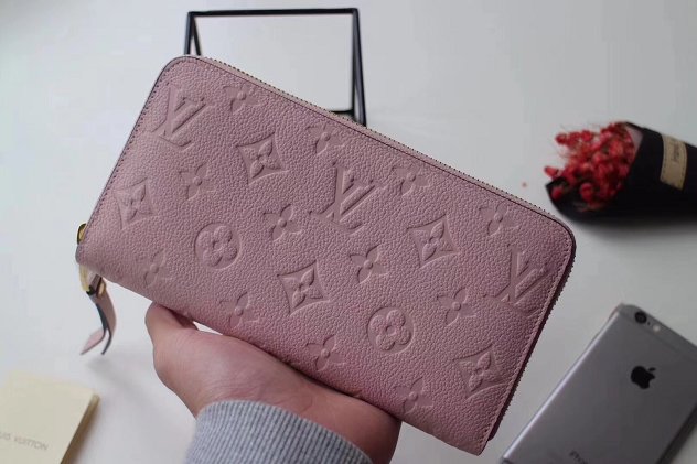 Louis vuitton monogram empreinte zippy wallet M64089 pink