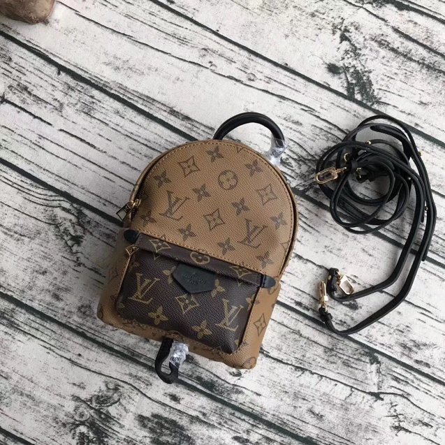 Louis vuitton original monogram Reverse palm springs backpack mini M42411