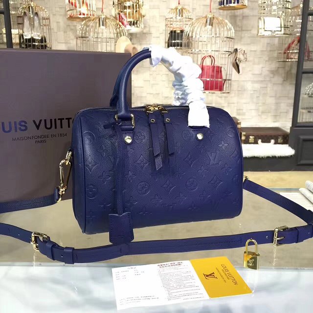 Louis vuitton original monogram empreinte speedy 30 M42406 blue